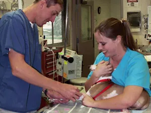 Chappelle veterinary staff treating a patient in the treatment area